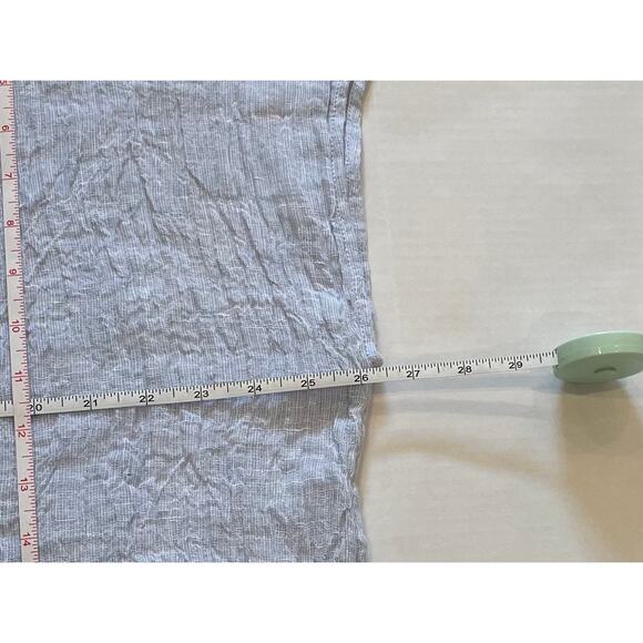 Tahari Baby Blue Short Sleeve Gauzy Textured 100% Linen Blouse, Size L - Picture 7 of 8